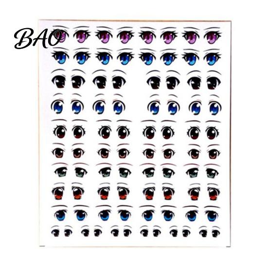 Water Transfer Paper for Models Eye Stickers Dolls, DIY Decals, Multi Size Anime Clay Doll Face Accessories Realistic Colorful Eyes Crafting