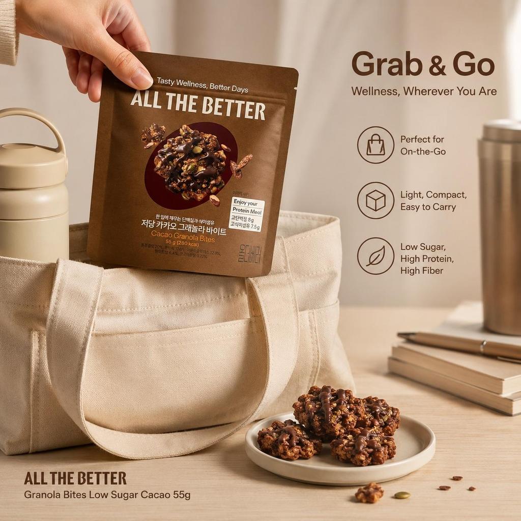 ALL THE BETTER Granola Bites Low Sugar Cacao 55g
