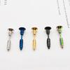 2Pcs Women Men Earrings Stainless Steel Piercing Nail Screw Stud Earrings Punk Rock Helix Ear Piercings Spiral Jewelry
