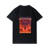 Pánská trička s potiskem Evangelion nadměrných velikostí Bavlněné topy Letní Anime Neformální Černá trička
