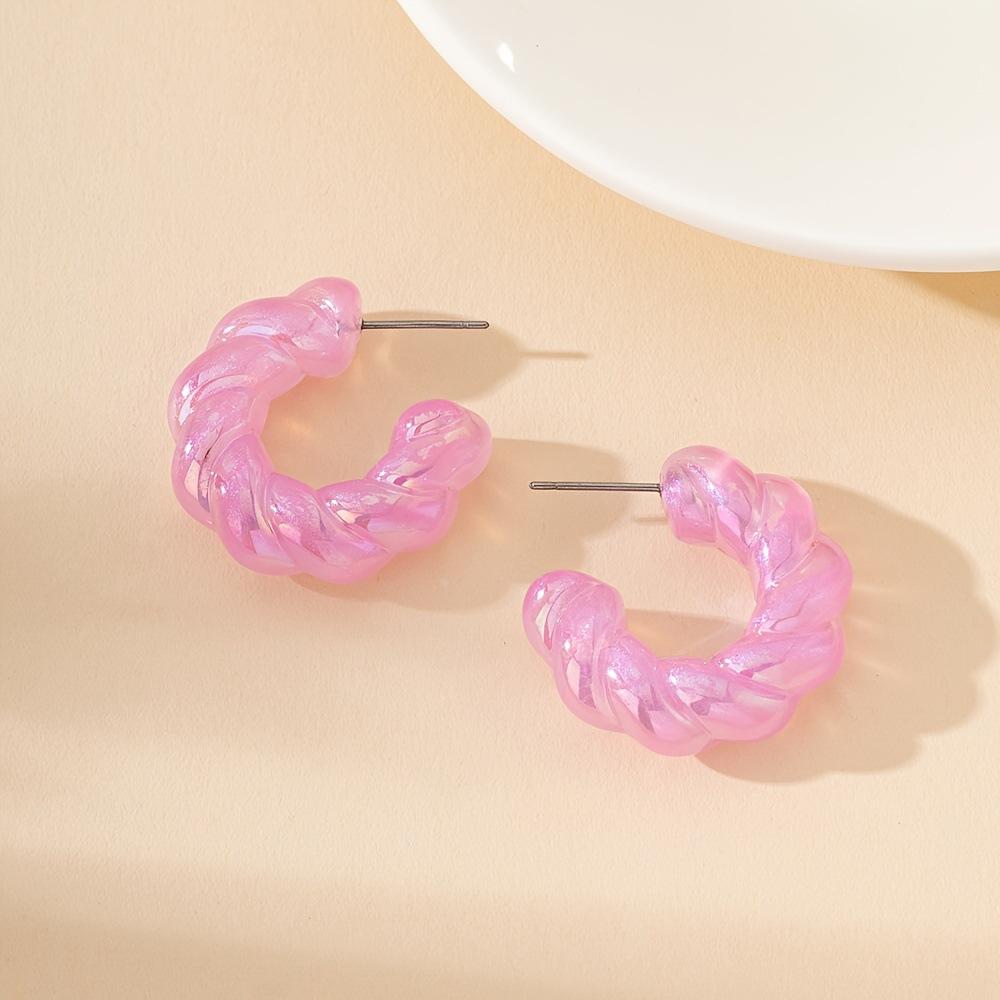 Ретро серьги-клипсы С-образной формы, простой стиль, модные акриловые серьги