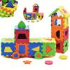 36-Piece 9.0cm EVA Geometric Puzzle Floor Mat - Russian, Spanish, Arabic Mini Foam Jigsaw Toy
