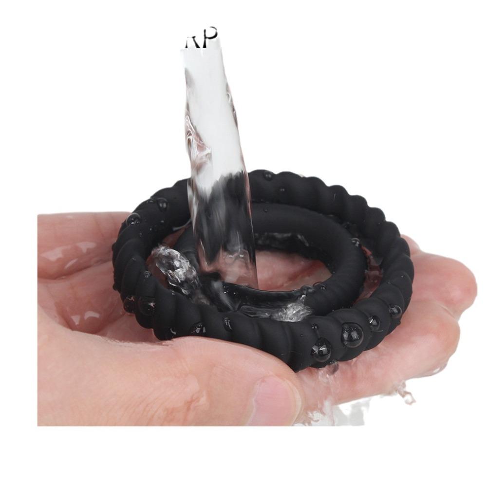 Male Penis Cock Ring Silicone Ball Stretcher Erection Penis Ball Ring Ejaculation Reusable Enlargement Delay Time Sex Toy Man