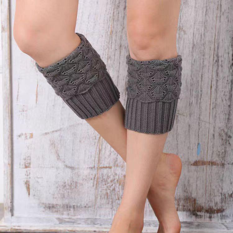 Women's Wool Knit Boot and Leg Warmers with Buttons