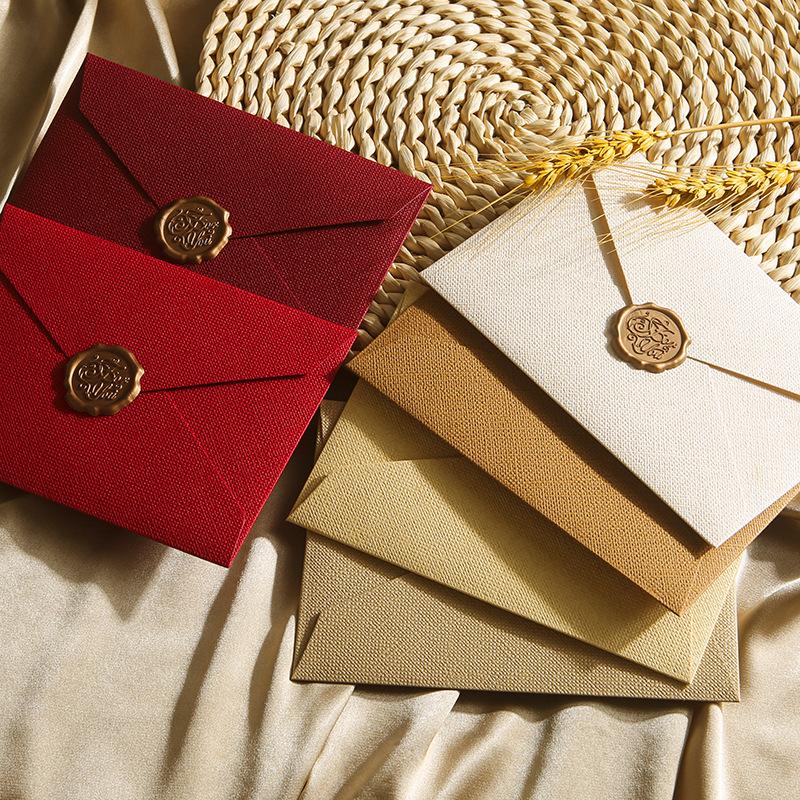 5 Peças Padrão Linho Retrô Envelope Carta de Confissão para Namorada Convite de Negócios de Alta Qualidade Cartão Postal Capa para Carta Convite