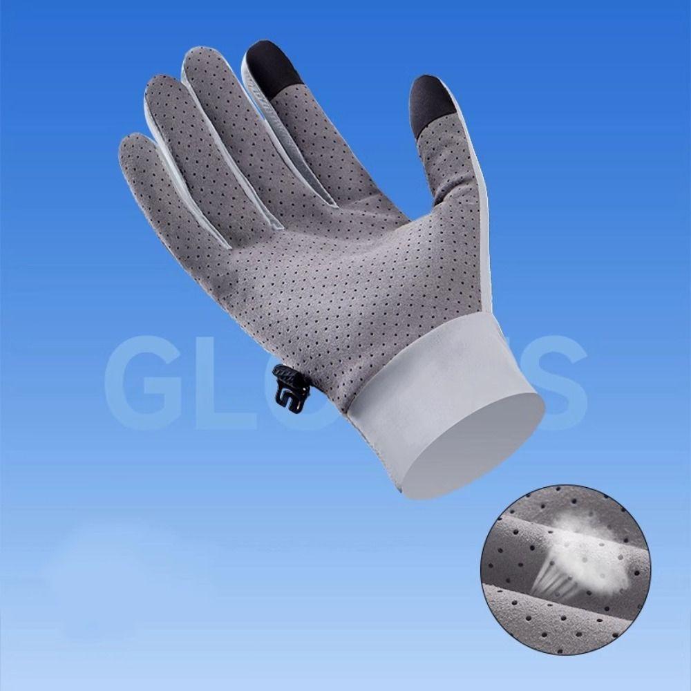 

Mittens Sunscreen Ice Silk Gloves Breathable Summer Sunscreen Gloves Sun Protection Gloves Driving L-Pink Full Finger