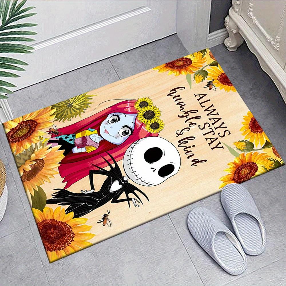 1 szt. Dywanik The Nightmare Before Christmas, do sypialni i pokoju zabaw, Trwały, Odporny na plamy i Łatwy do czyszczenia, do salonu