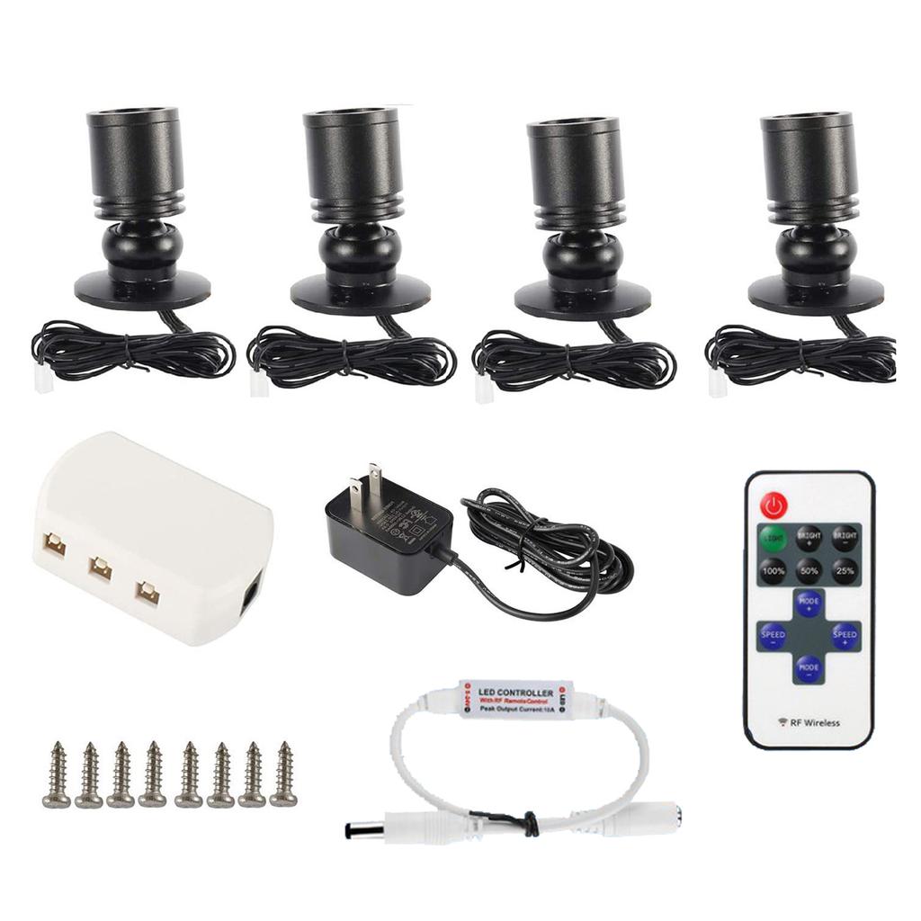 Buy 4 Pack Dimmable Mini Spotlight Jewelry Showcase Display Lighting Fixture,Black Shell Surface