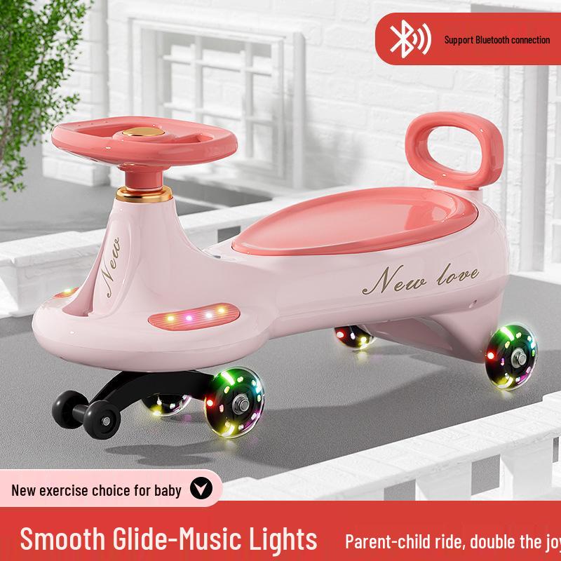 Children's Twist Car with Silent Wheels - Ages 1-8 & Adults, Anti-Rollover and Anti-Fall Scooter Toy