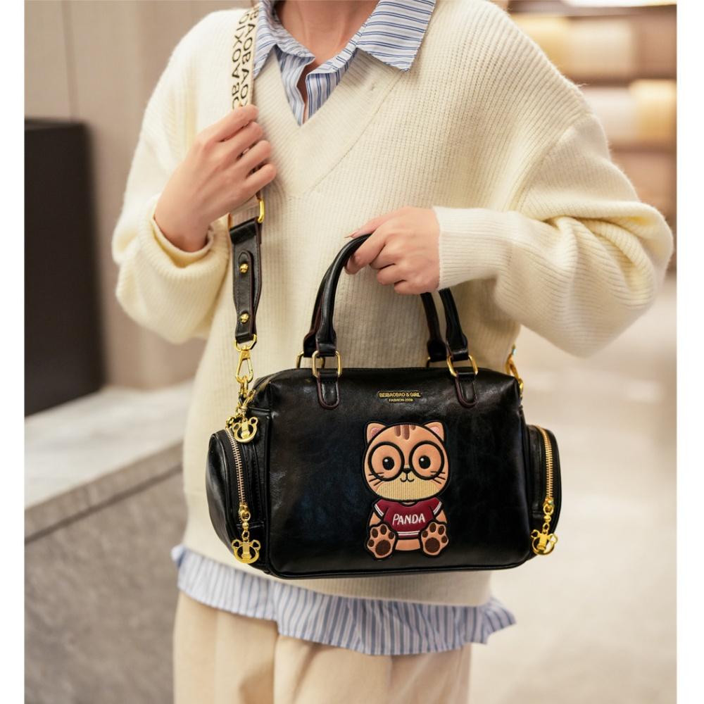 BEIBAOBAO New Design Versatile Women's Handbags Fashionable Foreign Style Ladies Tote Bag Cute Cartoon Single Shoulder Bag High Sense PU Messenger Bag