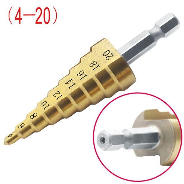 Pagoda Shape Hole Cutter Metric Spiral Flute 4-12/20/32mm HSS Steel Cone Drill Bit