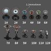 Elegant 316L Stainless Steel Stud Earrings with Eye Heart Zirconia and Screw Round Ball Design for Cartilage Piercing
