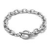 [swars] Bracelet Unisex Metal Hypoallergenic Stainless Steel Mantel Chain Silver (21, Width: 8mm)