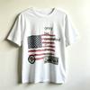 Vintage American Flag Graphic Tshirt White Inner Collar Casual Streetwear Tee Available In Black White For Daily Wear