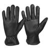 HUHUKEEP All-Season Deerskin Plain Leather Winter Gloves, Black, Size M