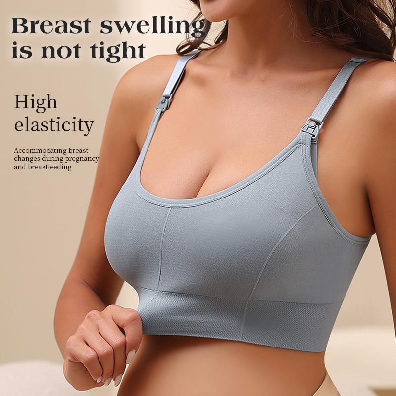 Seamless Wire-Free Nursing Bra: Comfortable U-Back Maternity Breastfeeding Bra with No Chest Pad.
