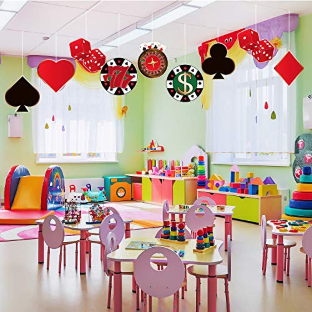 24 Piezas Recortes de Cartón Temática de Póker Recortes para Fiesta Decoraciones de Las Vegas Versátiles Recortes de Decoración para Fiesta de Cumpleaños Temática de Póker