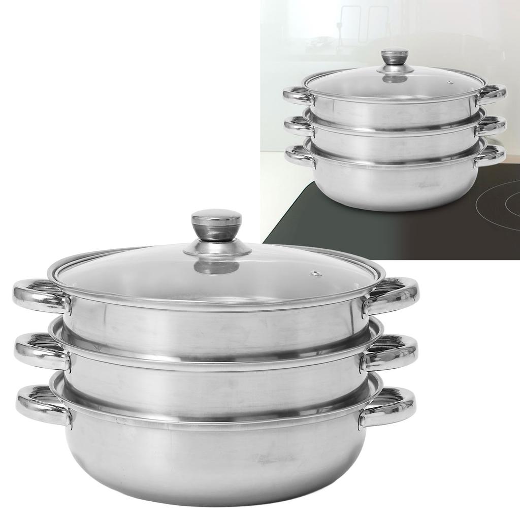 Soup Steam Pot Thickened Stainless Steel Multifunctional Large Capacity Double Ear Stock Steam Pot F