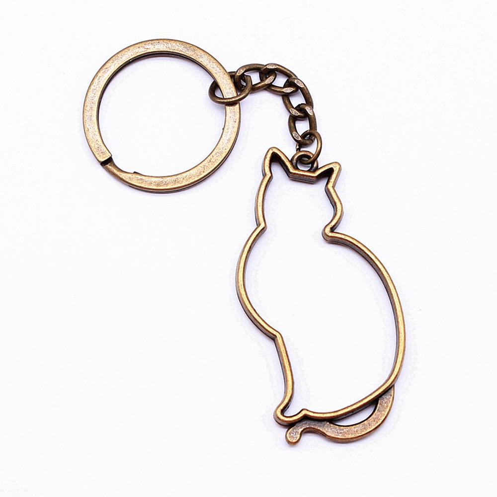 Cat Keychain Poultry Charm Pet Lover Key Holder 28mm Ring