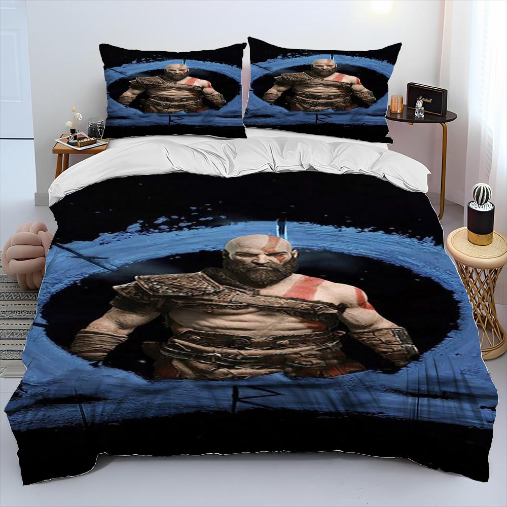 Comforter God Of War Game Gamers Kratos Comforter Bedding Set Bed Set King Queen Size Bedding Set Kids
