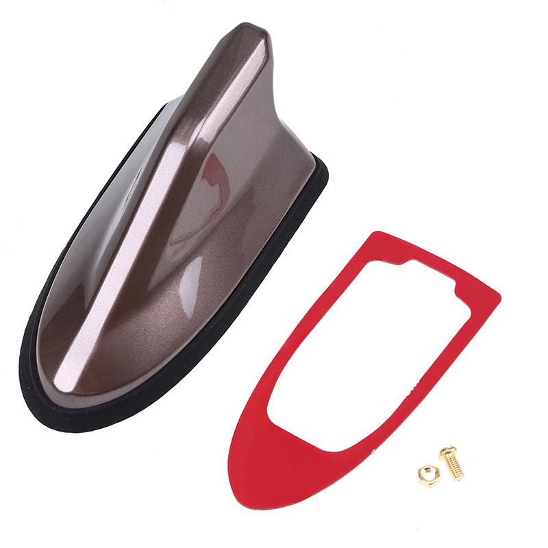 Shark Fin Antenna Universal Car Radio FM/AM Signal Amplifier Decorative Roof Aerial Base Sticker for SUV Sedan Auto Tuning