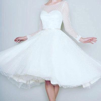 Short Weddings & Events White Communion Dresses Evening Dress Prom Party Robe De Soiree Longue Formal Simple Robe De Soiree Long Sleeves