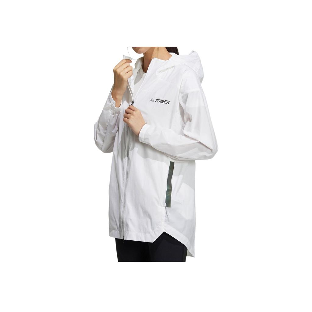 adidas Terrex W Myshelter Windbreaker Outdoor Sports Waterproof Hooded Jacket Women Jacket White GN7552