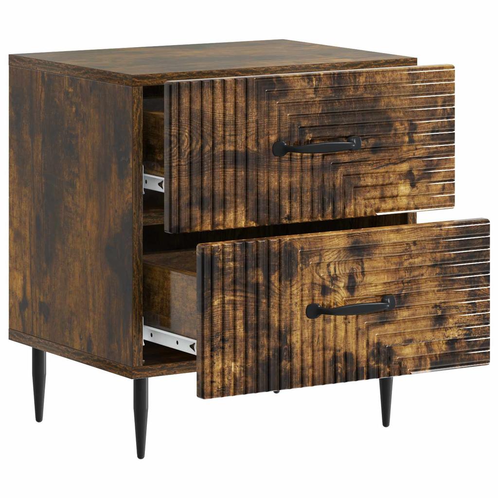 Nightstand Smoked Oak 43 x 34.5 x 47.5 cm Engineered Wood