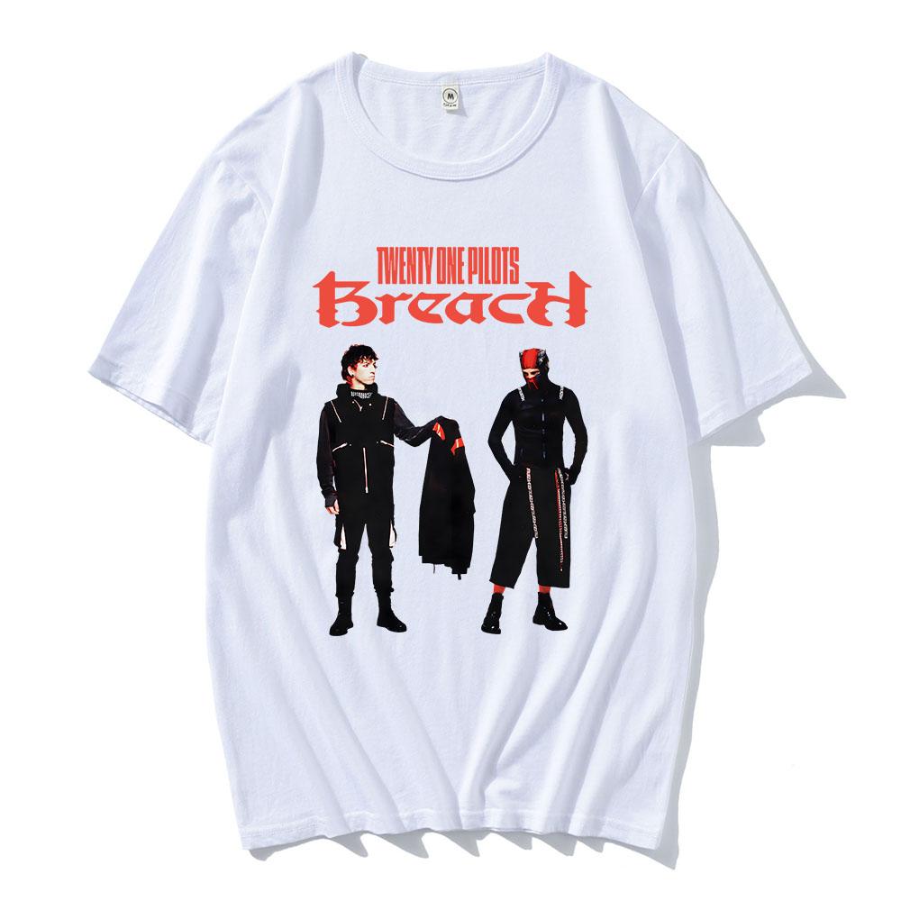 BREACH T-SHIRT Twenty One Pilots Band Graphic Tshirts Summer Cotton Hip Hop Unisex Streetwear Short Sleeve Male T Shirt Print Tee