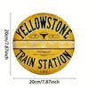 Yellowstone Vintage Metal Sign Retro Train Station Decor Rustic Wall Art Outdoor Home Gift