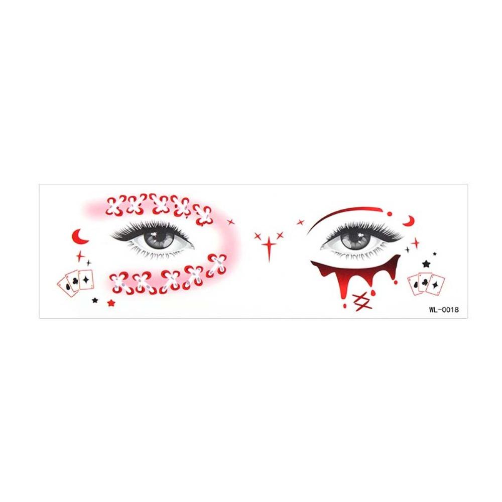 Spider Web Halloween Face Tattoo Sticker Ghost Bat Body Art Scar Stickers Haunted House