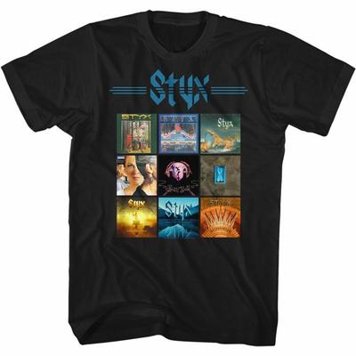 Styx Many Albums Black Adult T-Shirt Unisex T-Shirt