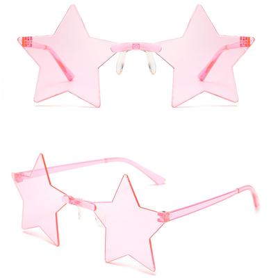 Fashion Personality Party Unisex Candy Color Rimless Star Glasses Sunglasses Shades Goggles Fashion Women Men
