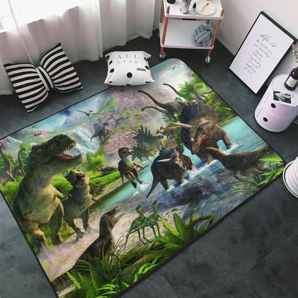 Baseball Water Fire Carpet  Anti Slip Lightning Printed Carpet  Home Decoration Sports Themed Floor Mat Blue and Red Design