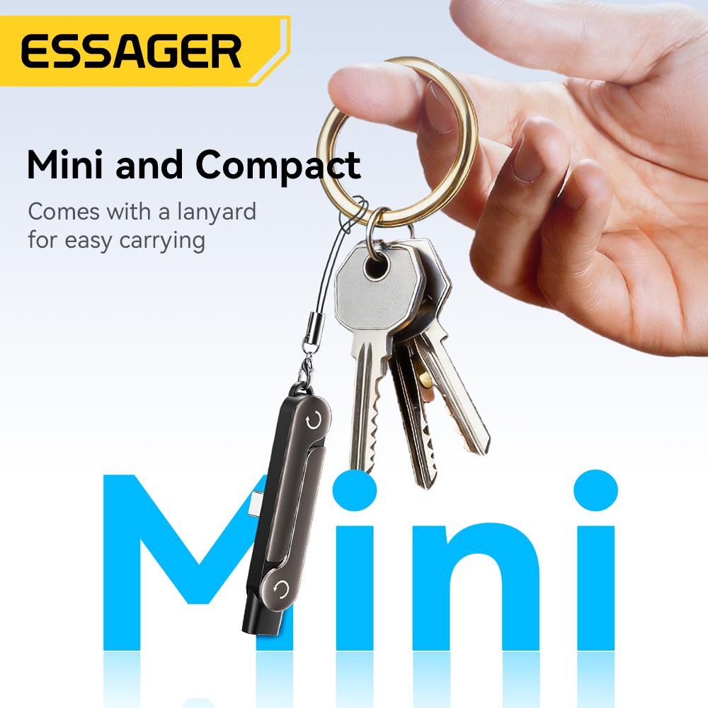 Essager 240W USB C OTG Adapter With Stand 90 Degree Type C Female To iP Male Converter For iPhone 17 16 Macbook Xiaomi Samsung
