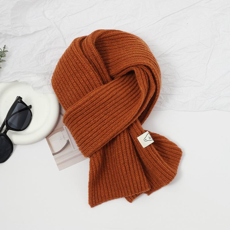 Scarf women's high-end sense autumn and winter new versatile solid color thickened warm wool knitted scarf scarf scarf