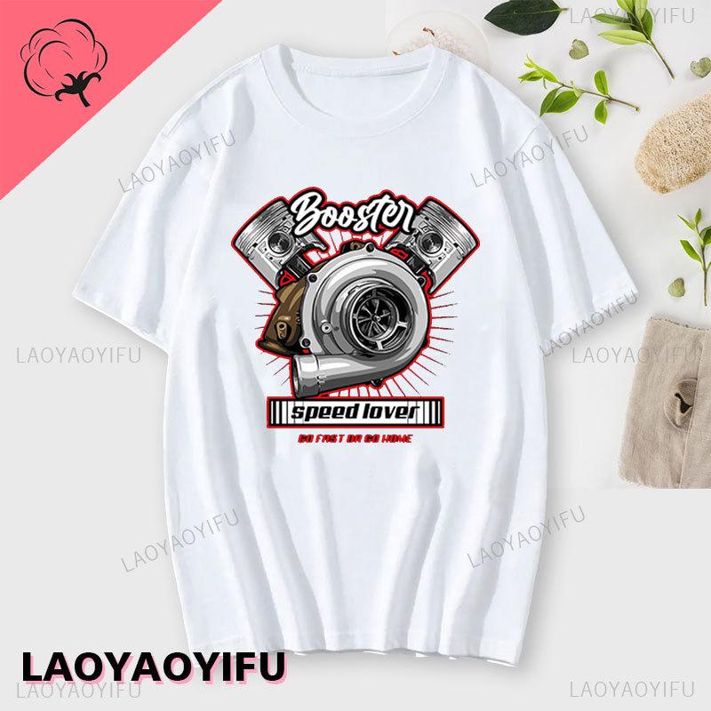 2024 New Turbo Spins Printing T Shirt for Unisex Summer Cotton Crewneck Tops Shirt Fashion Personality Tshirts Unisex Sweashirt Tee Unisex