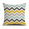 Modern Simple Yellow and Green Geometric Figure Linen Pillow Case Striped Sofa Pillow Household Products