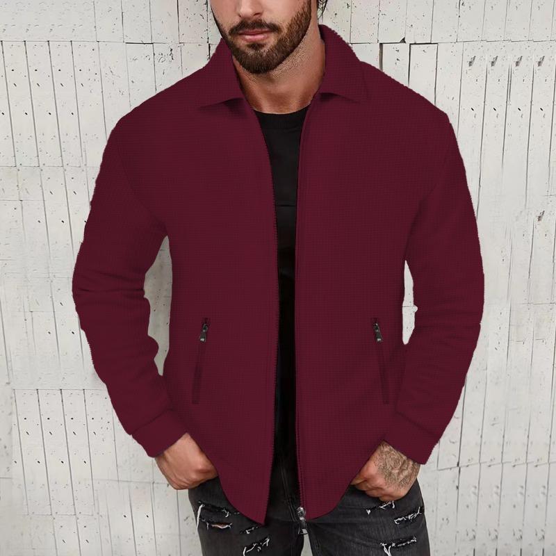 Men S Athletic Long Sleeve Jacket With Zipper Pockets