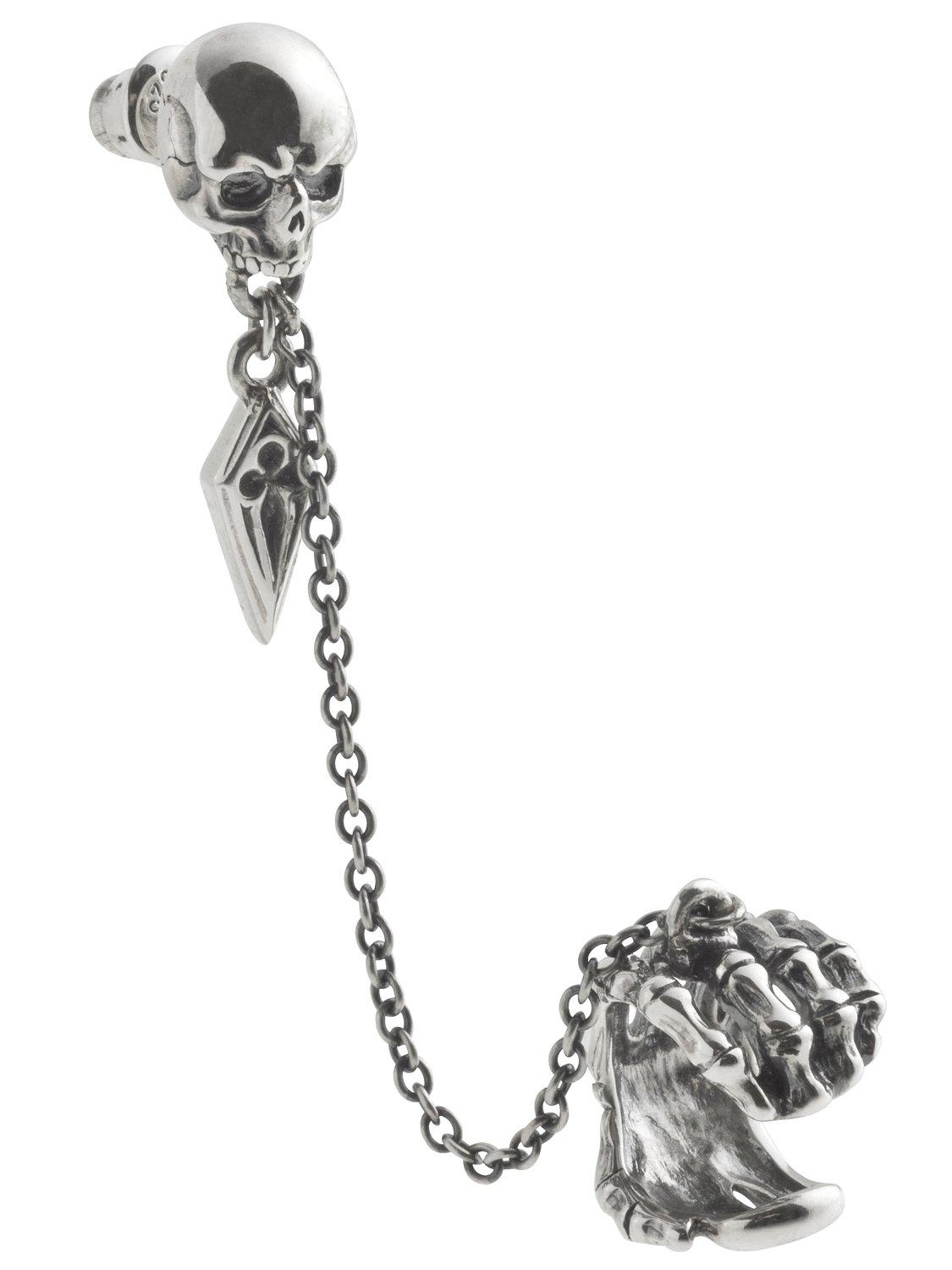 

ArtemisClassic Skull Ear Cuff Earrings One Ear Silver Accessories Brand Jewelry Silver Silver Earrings Chain Earrings Silver 925 [Artemis Classic]