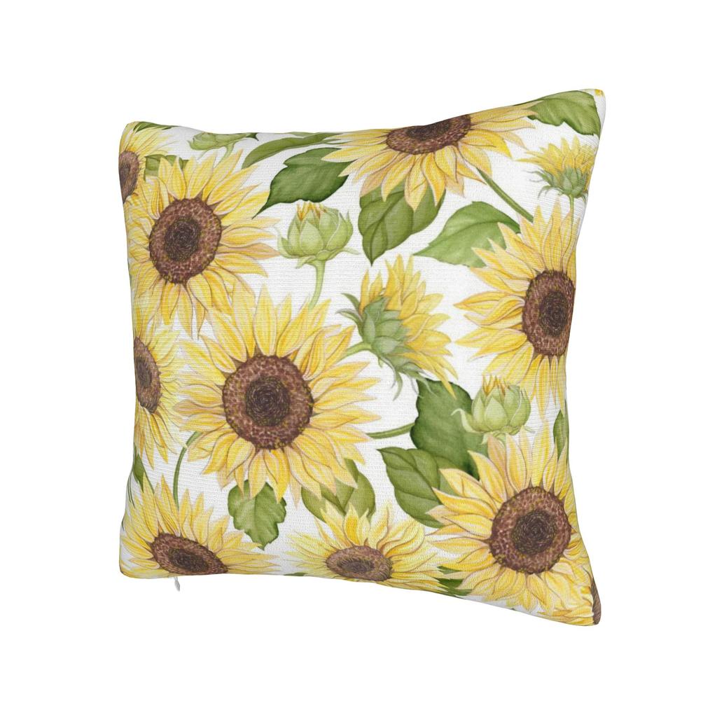 Rural Flowers Pillow Case Sunflower Comfy Pillow Cover For Sofa Car Home Decor Retro Trendy Pillowcases