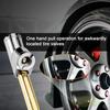 2-Way Connection 13.8" Extended Air Chuck Set, 1/4 in FNPT Straight Foot Dual Head Tire Inflate Chuck with Standard Brass Quick Plug, Tire Air
