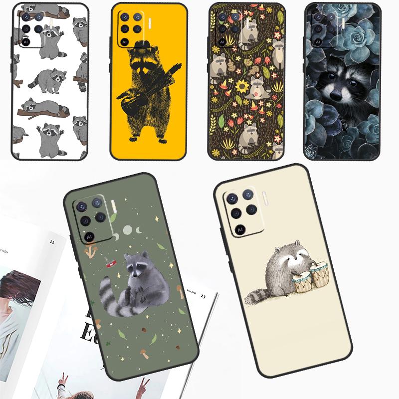

Чехол с милым енотом для OPPO A17 A77 A79 A98 A78 A58 A5 A9 A53 A15 A96 A76 A16 A74 A94 A52 A72 A54 A57 S