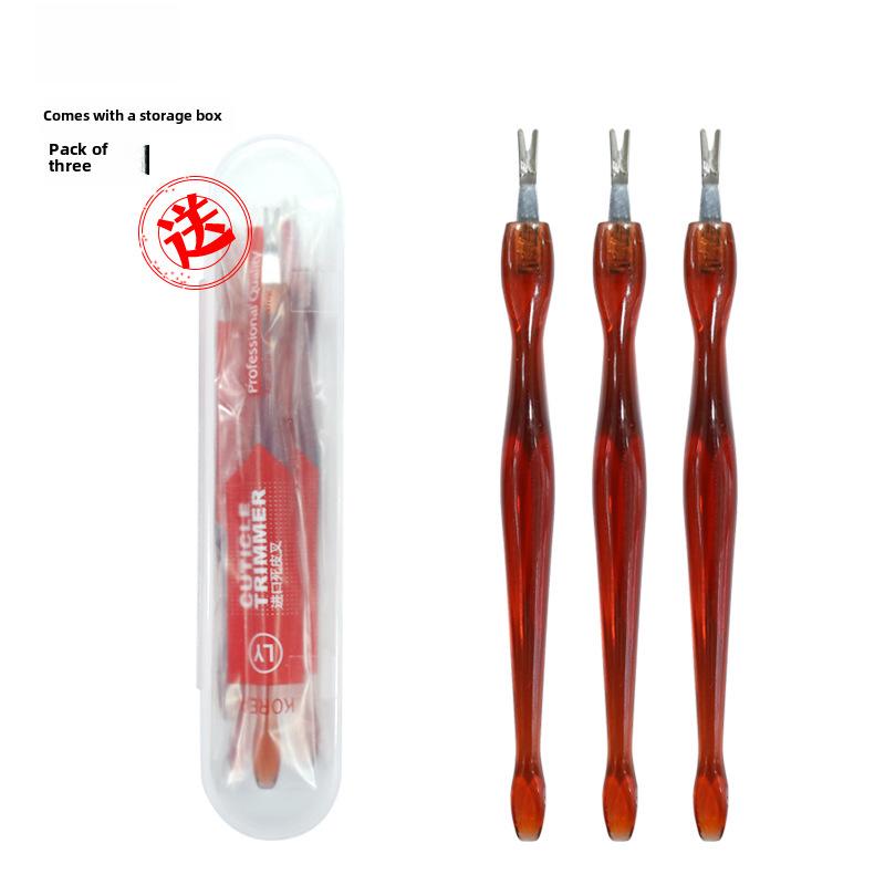 Nail Art Cuticle Remover Tool: Deep V Fork for Dead Skin and Manicure