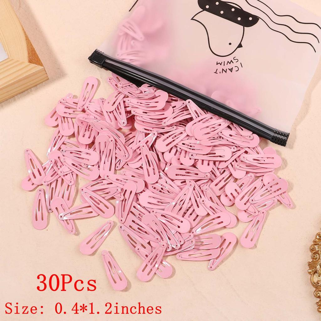 30Pcs/Set New Women Girls Cute Colorful Waterdrop Shape Hairpin Sweet Hair Clips Barrettes Slid Clip Fashion Hair Accessories