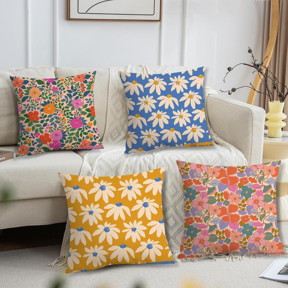 soft Comfortable Pillow Case for Sofa Living Room M-michelle P-parascandolo flowers Home office Decor Protective Covers
