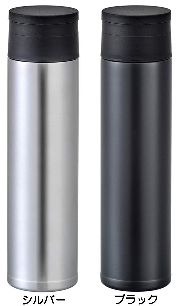 Boueki Mug Bottle, Black, 350ml, Vacuum Stainless Steel Bottle, 39575