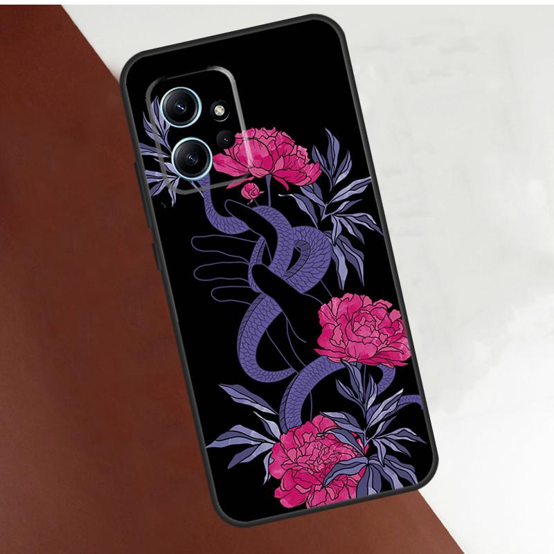 Snake Flower Case For Xiaomi Redmi Note 14 10 11 12 13 15 Pro Plus Cover For Redmi 15 14C 10C 12C 13C 15C