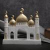 Ramadan Resin Art Statue Islamic Mosque Cultural Ornament Handcrafted Mosque Models Tower Decoration for Eid Home Office Ramadan Mubarak Gift