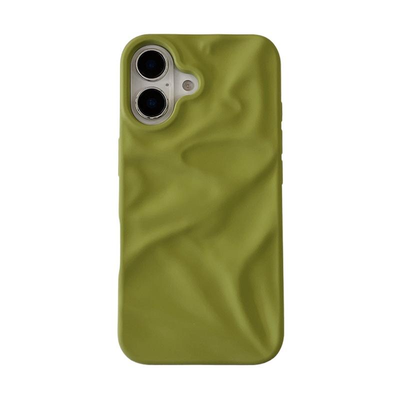 Matte Candy Color Folding Wrinkled Texture Phone Case For For Iphone 16 1 14 13 12 11 Pro Max 16 Plus Shockproof Soft TPU Cover